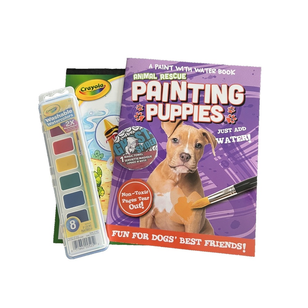 Painting Puppies Water Color Paint Book Arts And Crafts For Kids Ages 3+
